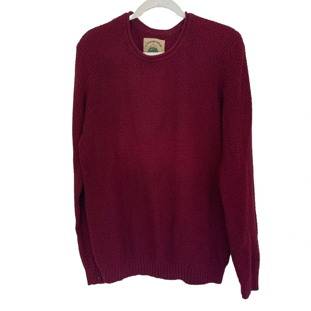 O'Hanlon Mills Calhoun Burgundy Crew Neck Men's Sweater Size S - Picture 2 of 5